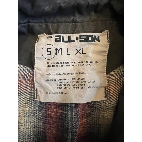 All-Son Men’s Flannel Lined Utility Vest, Size Small - Picture 2 of 3